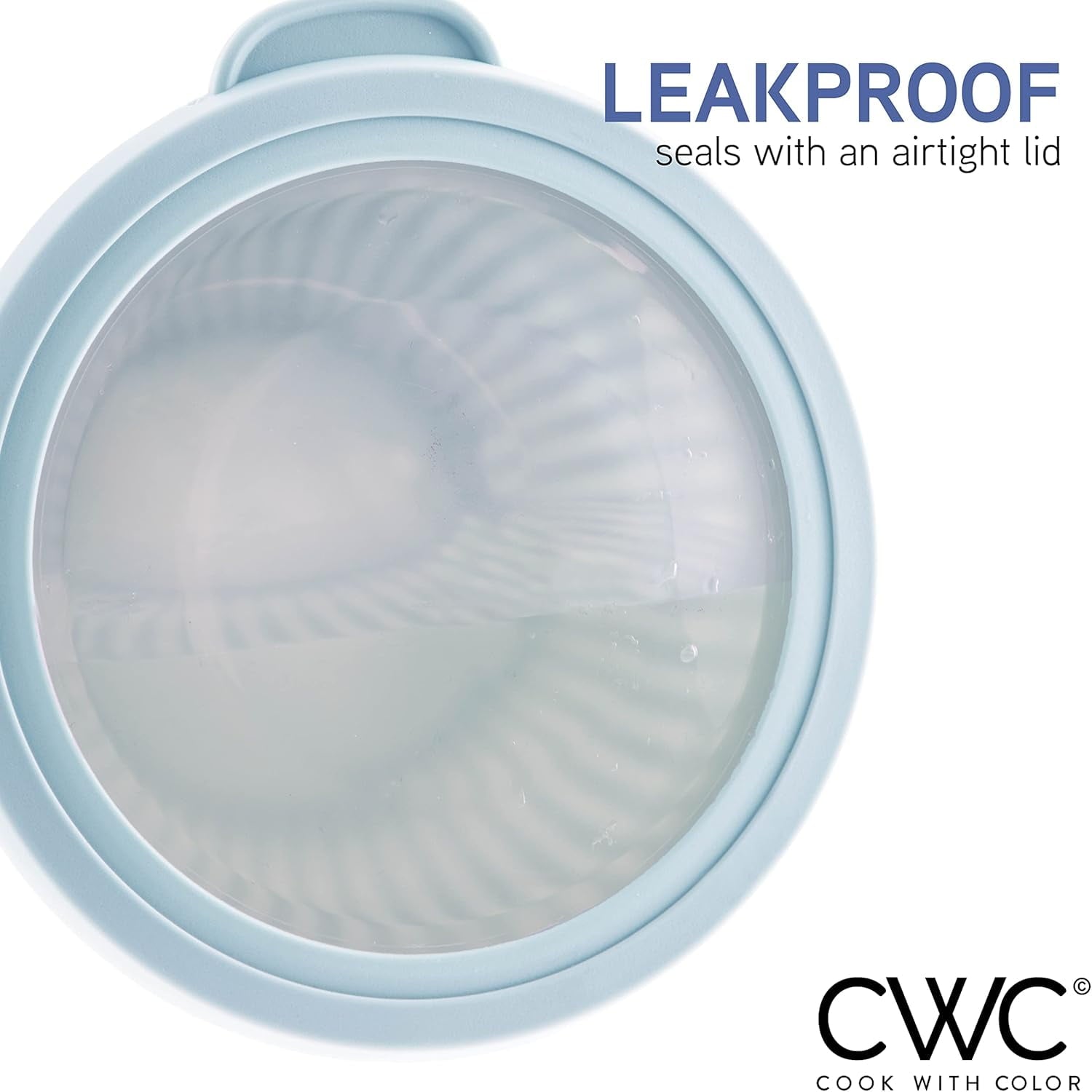 COOK WITH COLOR Meal Prep Containers Wide Mixing Bowls Food Storage Containers with Lids, Blue 12 Pcs