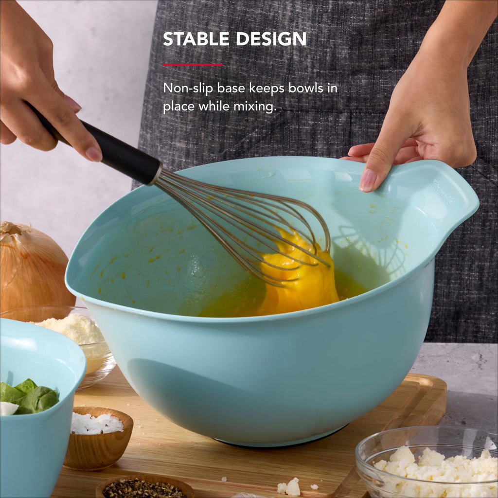 KitchenAid 7-Piece Plastic Nesting Mixing Bowl Set and Prep Bowls with Lids, Mineral Water