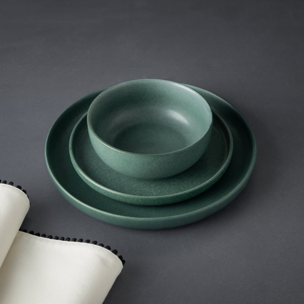Thyme & Table Caspian Green 12-Piece Ceramic Dinnerware Set