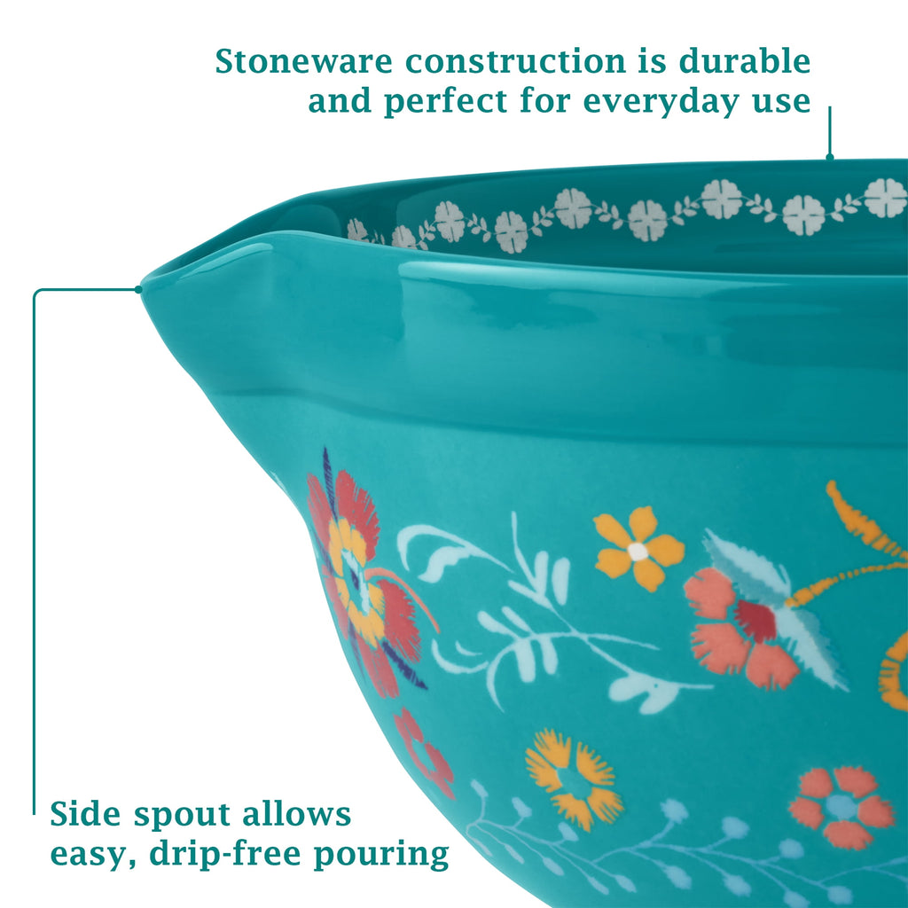 The Pioneer Woman Keepsake Floral 3-Piece Ceramic Mixing Bowl Set