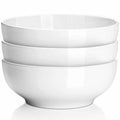 Delling Ceramic Mixing Bowls Set with 3 Piece for Pasta, Soup and Salad, Serving Bowls, White