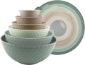 COOK WITH COLOR 12-Pc Mixing Bowls with Lids Set Plastic Bowls for Kitchen, Mint Embossed