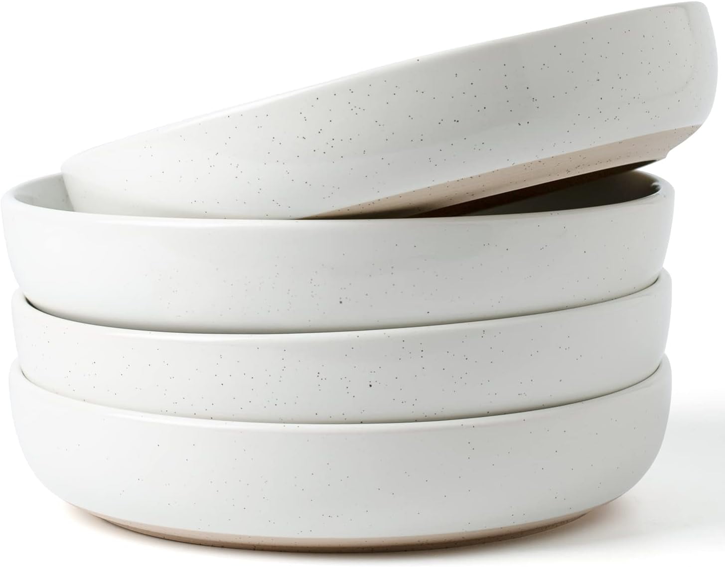 Famiware Milkyway 4-Piece Stoneware 33 oz Pasta Bowl Set, White