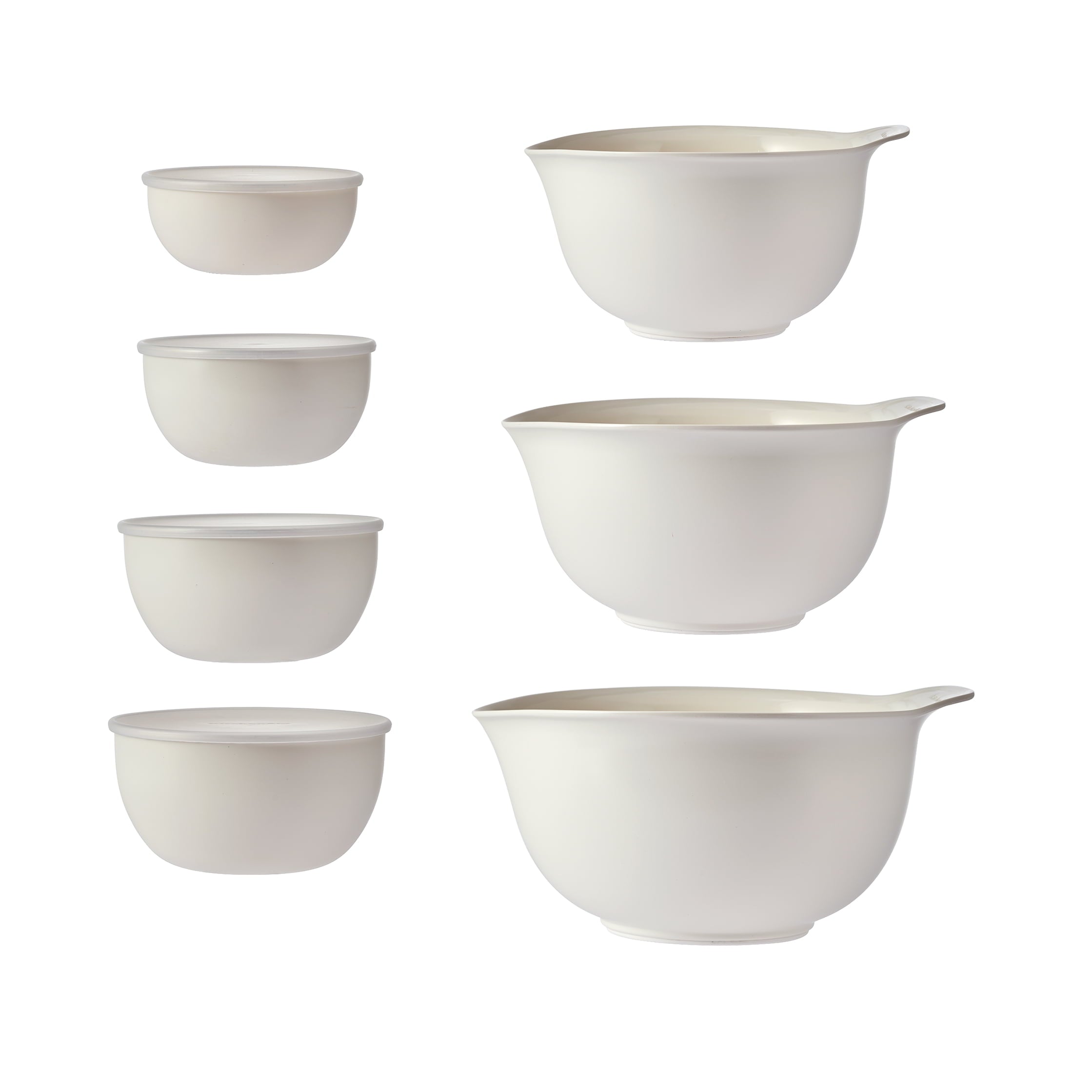 KitchenAid 7-Piece Plastic Nesting Mixing Bowl Set and Prep Bowls with Lids, Mineral Water