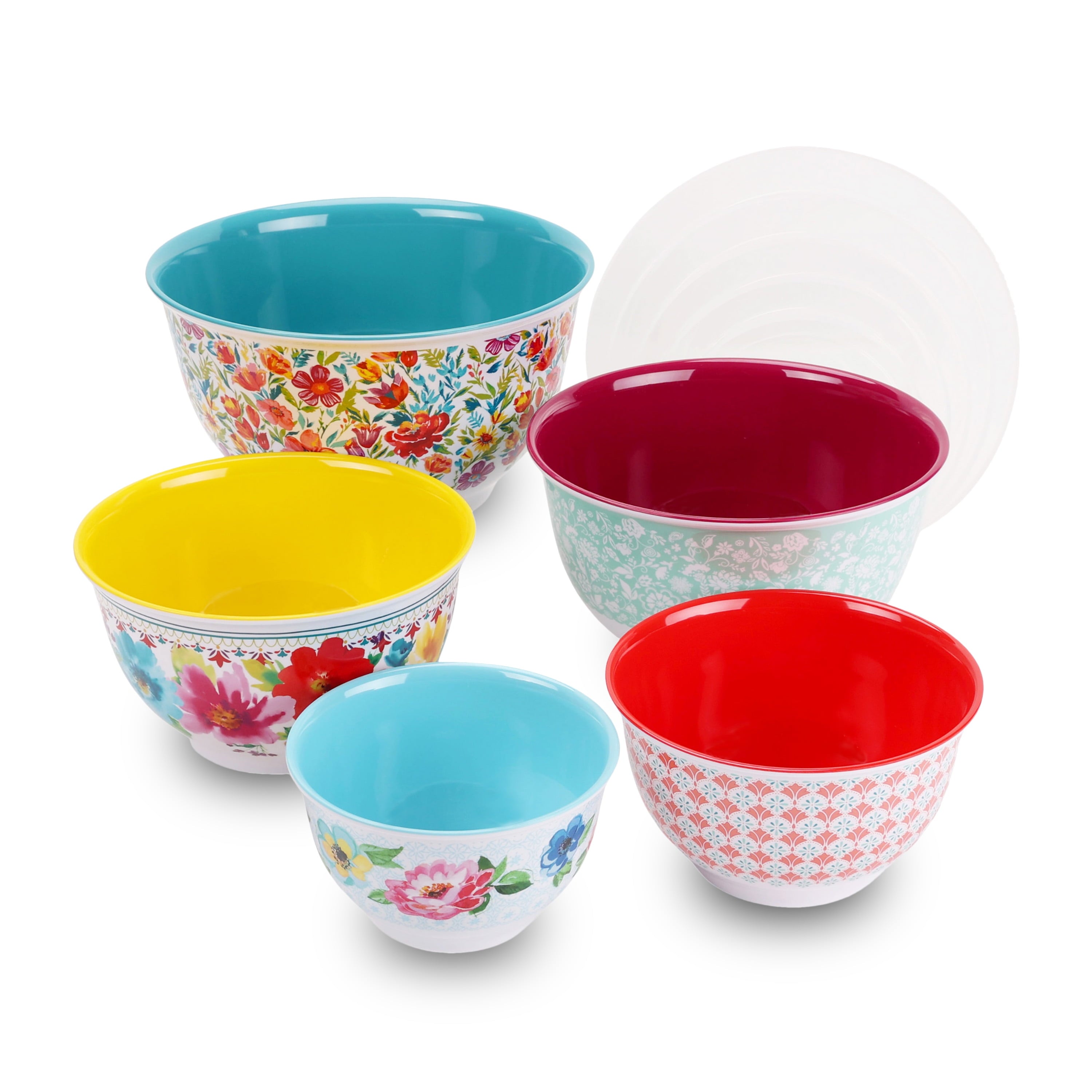 The Pioneer Woman 10-Piece Melamine Mixing Bowl Set, Fancy Flourish