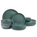 Thyme & Table Caspian Green 12-Piece Ceramic Dinnerware Set
