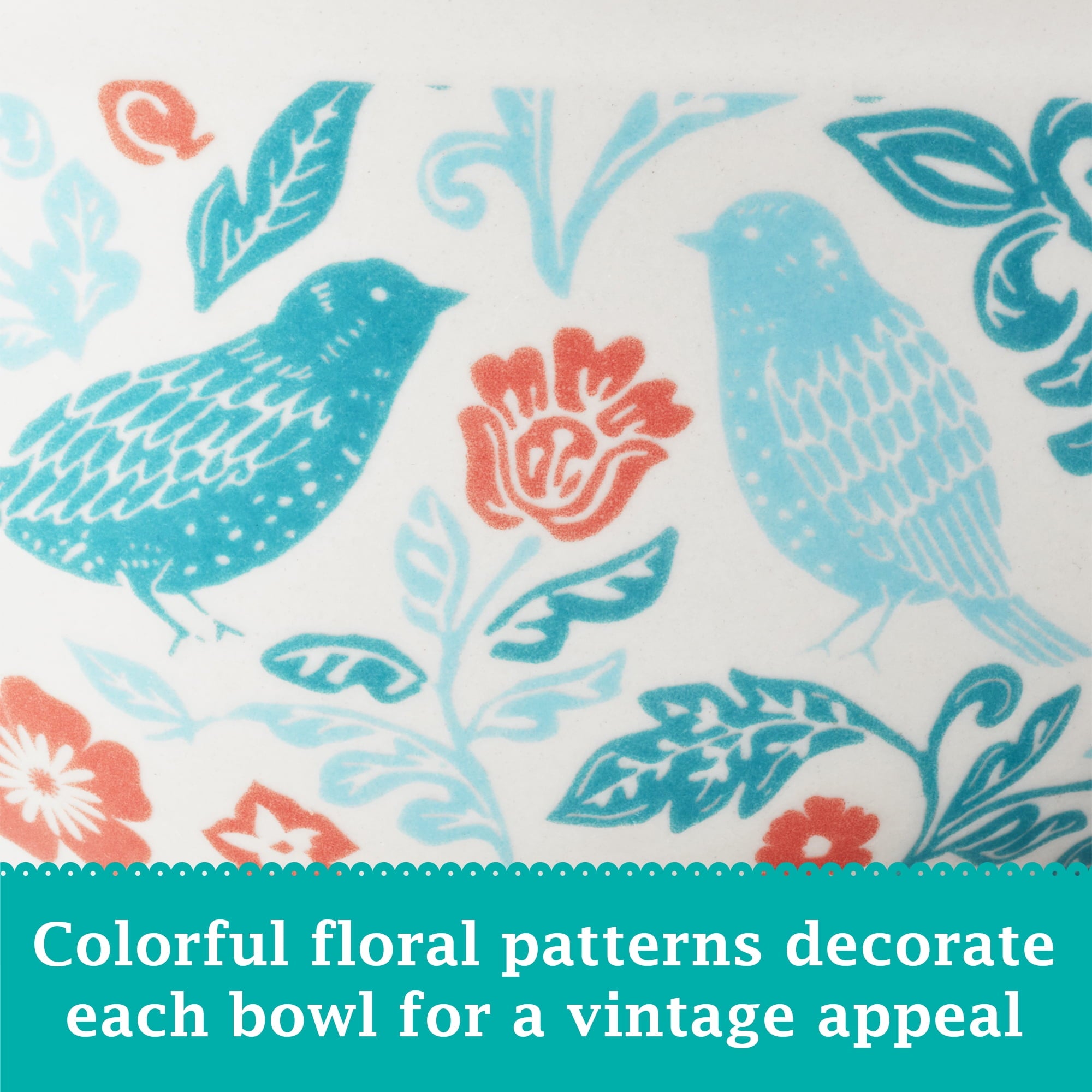 The Pioneer Woman Keepsake Floral 3-Piece Ceramic Mixing Bowl Set