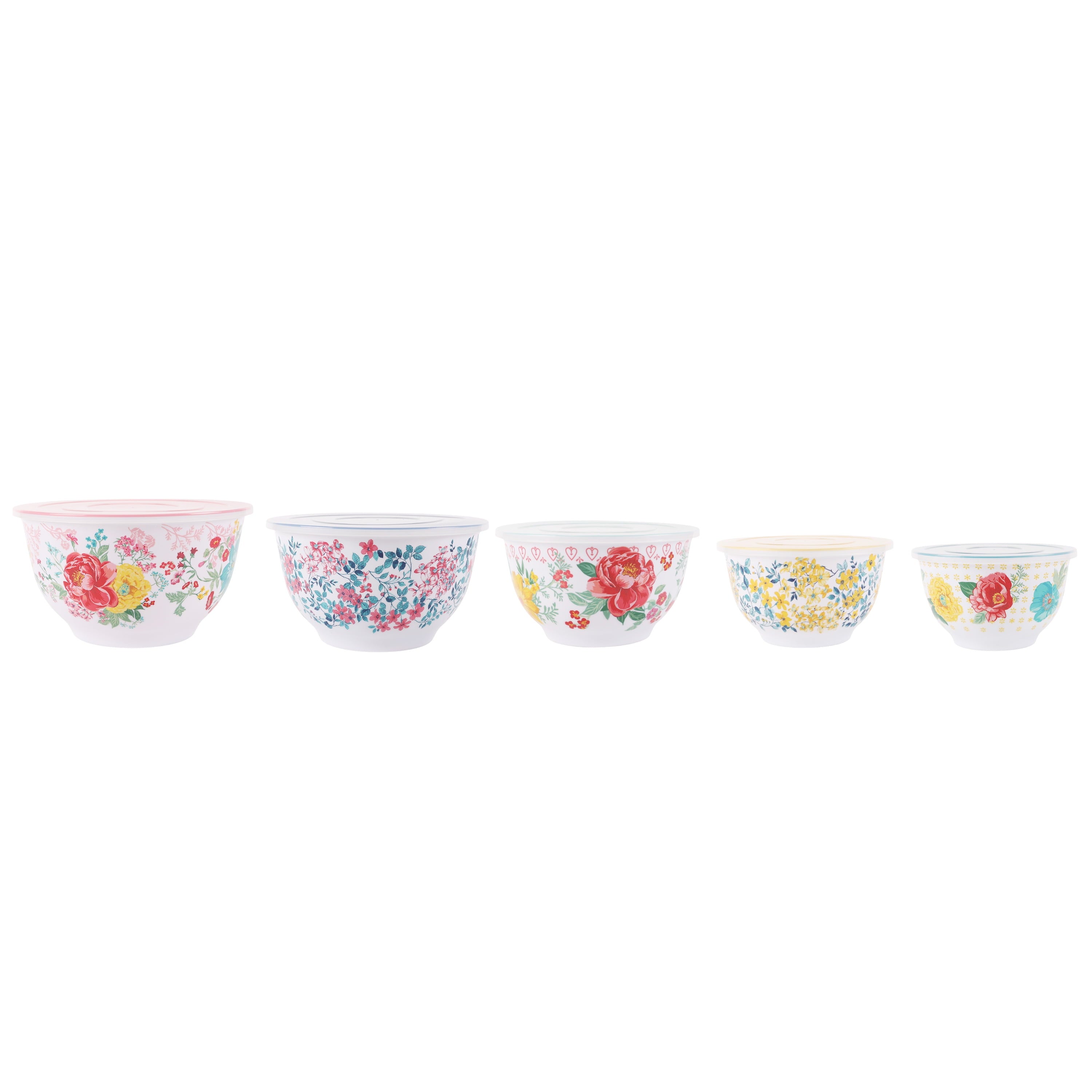 The Pioneer Woman 10-Piece Melamine Mixing Bowl Set, Fancy Flourish