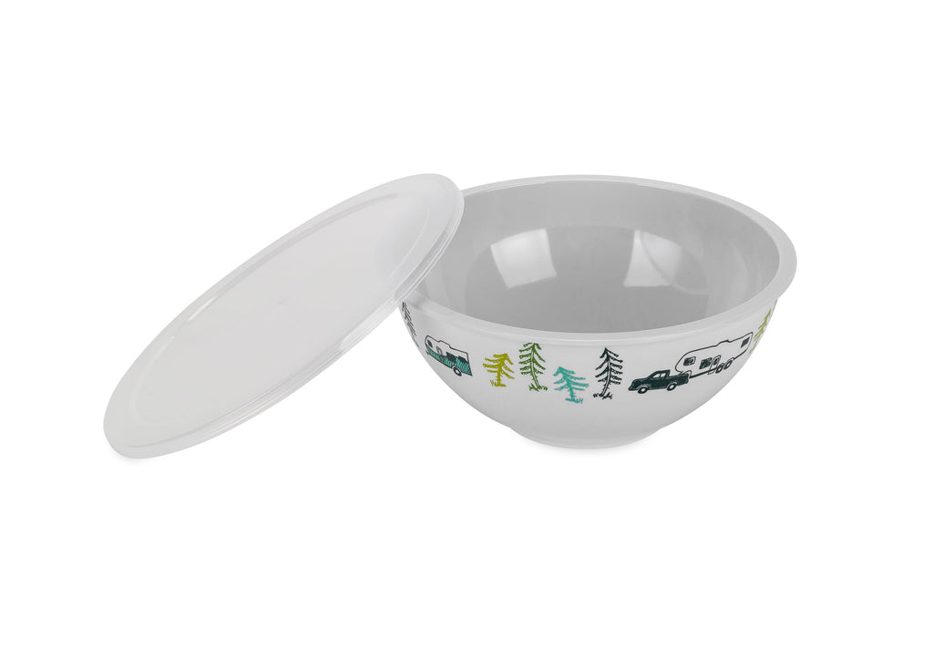 Camco Life is Better at the Campsite Nesting Bowl Set, 8 Piece, Multicolor (53451)